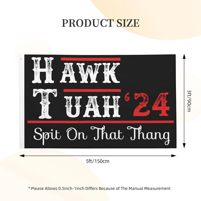 Hawk Tuah Spit on That Thing Flag Double Sided Vintage Flag Wall Decor for Garden 3X5 Ft, Hawk Tush Spit on That Thing Tapestry for College Dorm