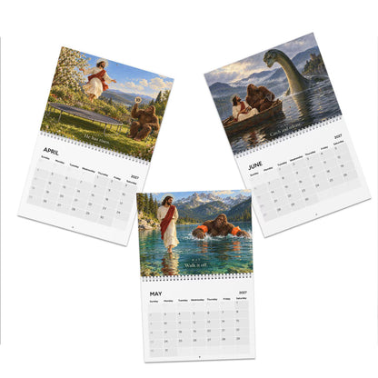 Funny 2027 Jesus & Bigfoot Wall Calendar, Unique White Elephant & Secret Santa Gag Gift 686747 WFD