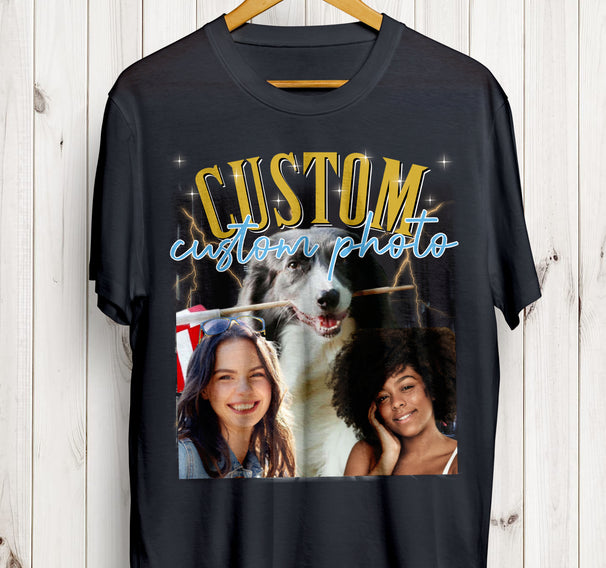 Live Preview Custom Your Own Bootleg Idea Personalized Vintage Rap Shirt Custom Christmas Family Photo Shirt Best Friend Shirtc775h