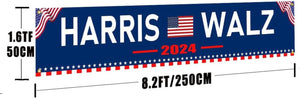 Kamala Harris Tim Walz 2024 Banner,Harris Tim Walz for President 2024 Flag Large Banner Outdoor Decorations Kamala Harris Waltz for the People Garden Banner Sign Yard Advertising Hanging Decor 98X18" Blue