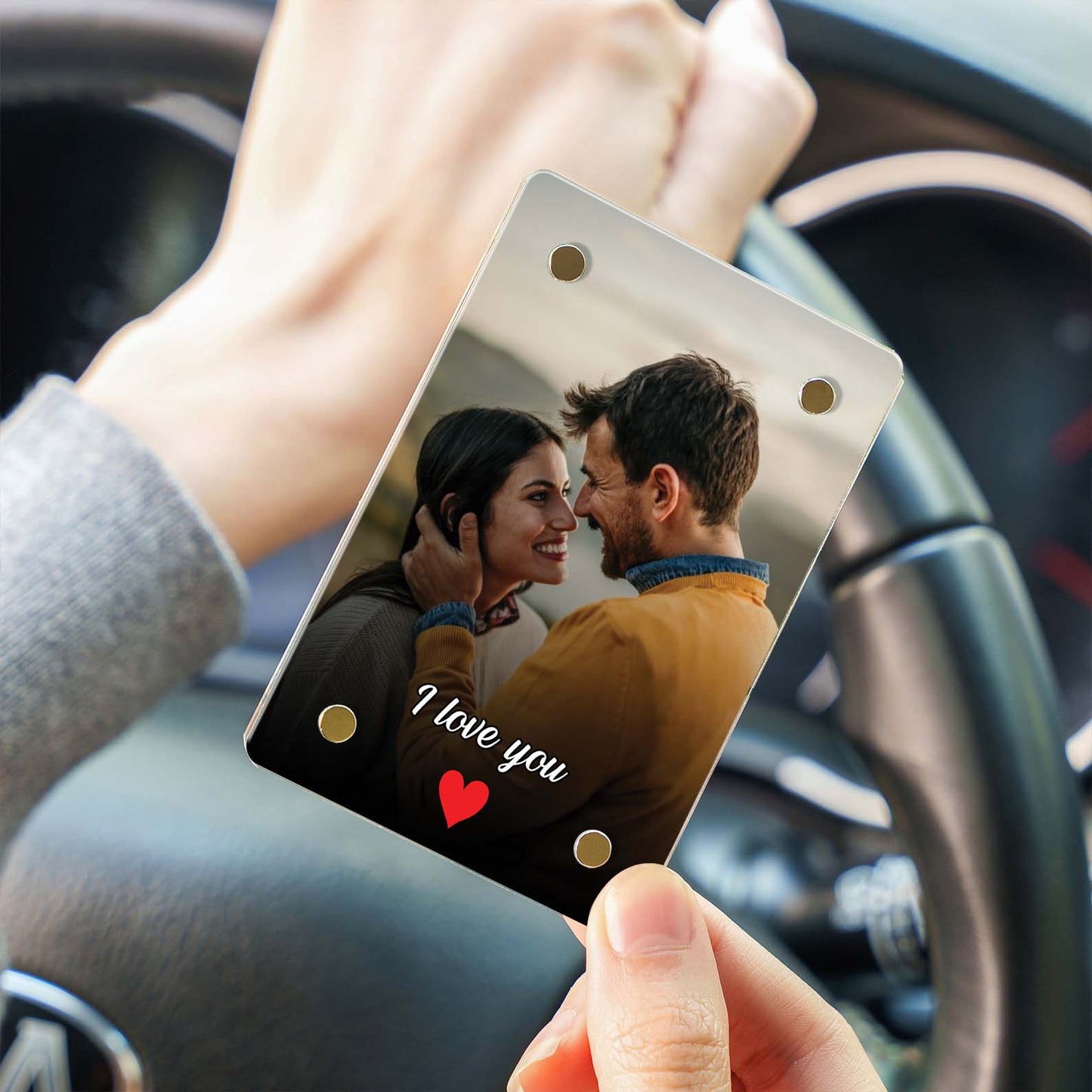 Personalized Photo Car Visor Clip | Personalized Gift For Him | Car Photo Frame | Couple Gifts 683290