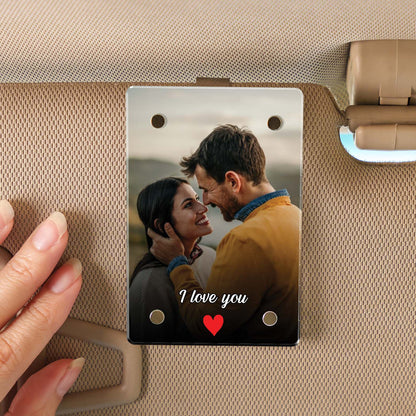 Personalized Photo Car Visor Clip | Personalized Gift For Him | Car Photo Frame | Couple Gifts 683290