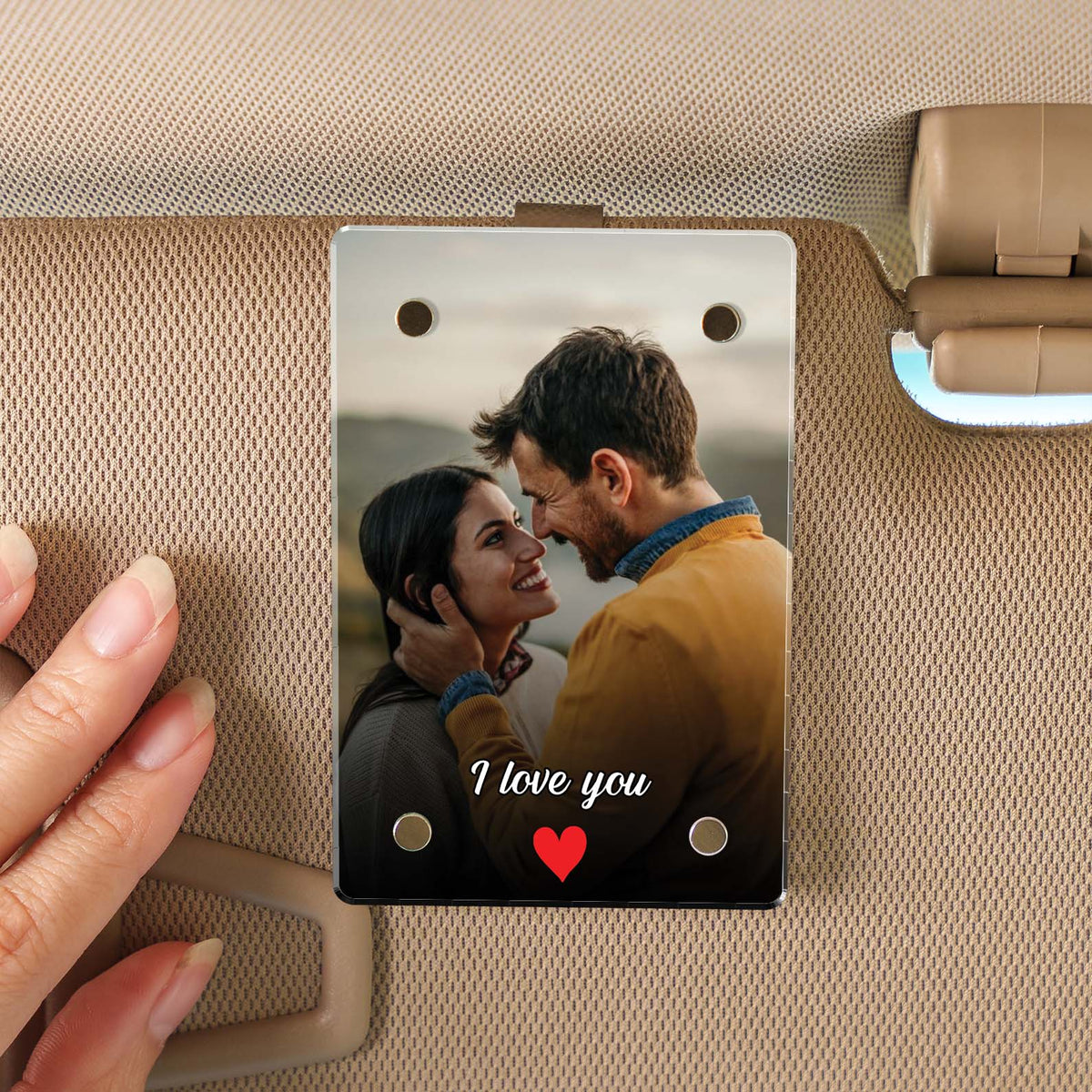 Personalized Photo Car Visor Clip | Personalized Gift For Him | Car Photo Frame | Couple Gifts 683290