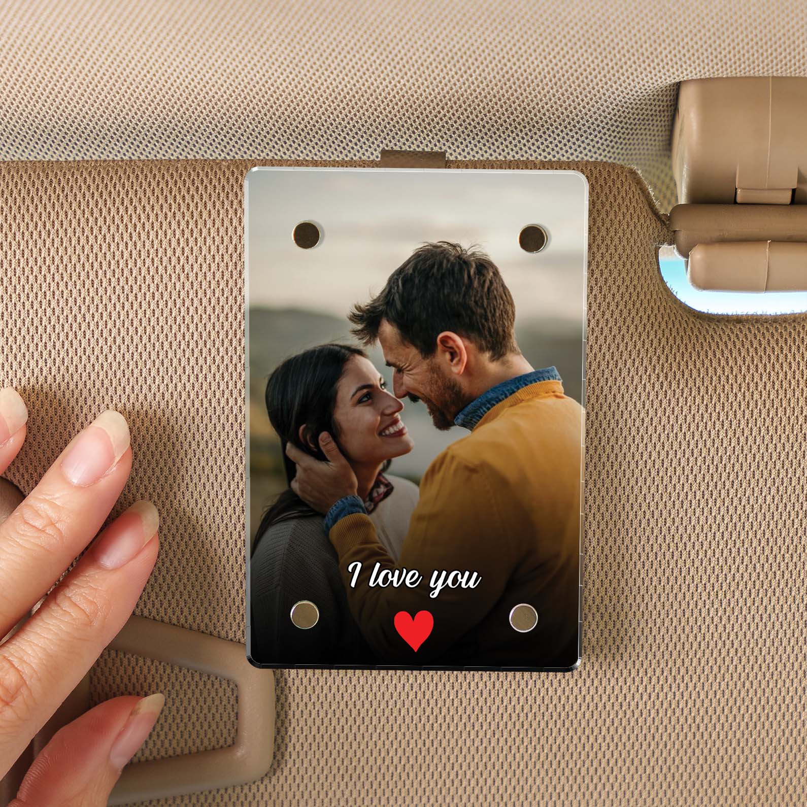 Personalized Photo Car Visor Clip | Personalized Gift For Him | Car Photo Frame | Couple Gifts 683290