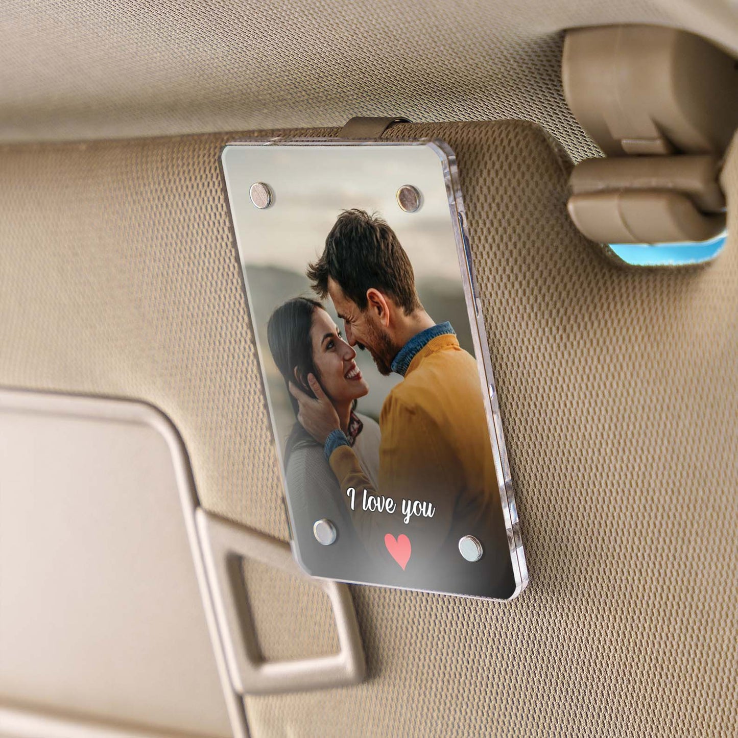 Personalized Photo Car Visor Clip | Personalized Gift For Him | Car Photo Frame | Couple Gifts 683290