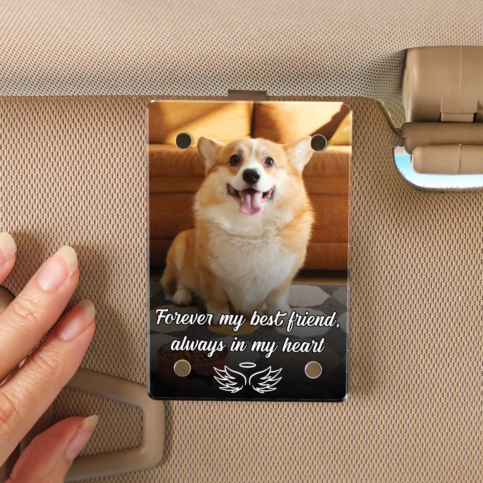 Personalized Dog Sympathy Gift Car Visor Clip | Personalized Memorial Gift | Pet Loss Memorial Visor Clip 683297