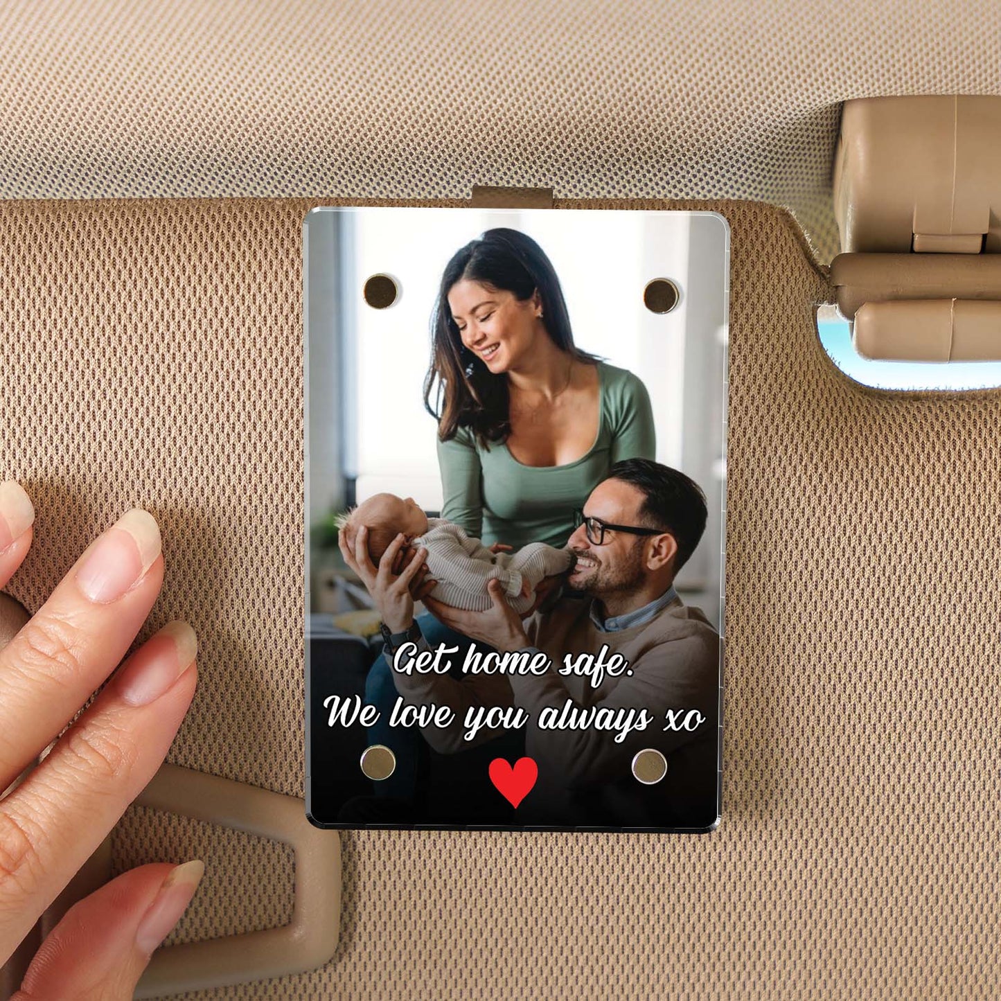 Personalized Photo And Text Car Visor Clip | Personalized Gift For Him | Car Photo Frame | Couple Gifts 683291