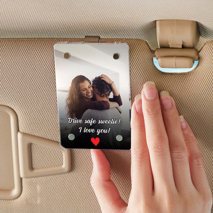 Custom Photo And Text Car Visor Clip | Personalized Gift For Him | Car Photo Frame | Couple Gifts 683293