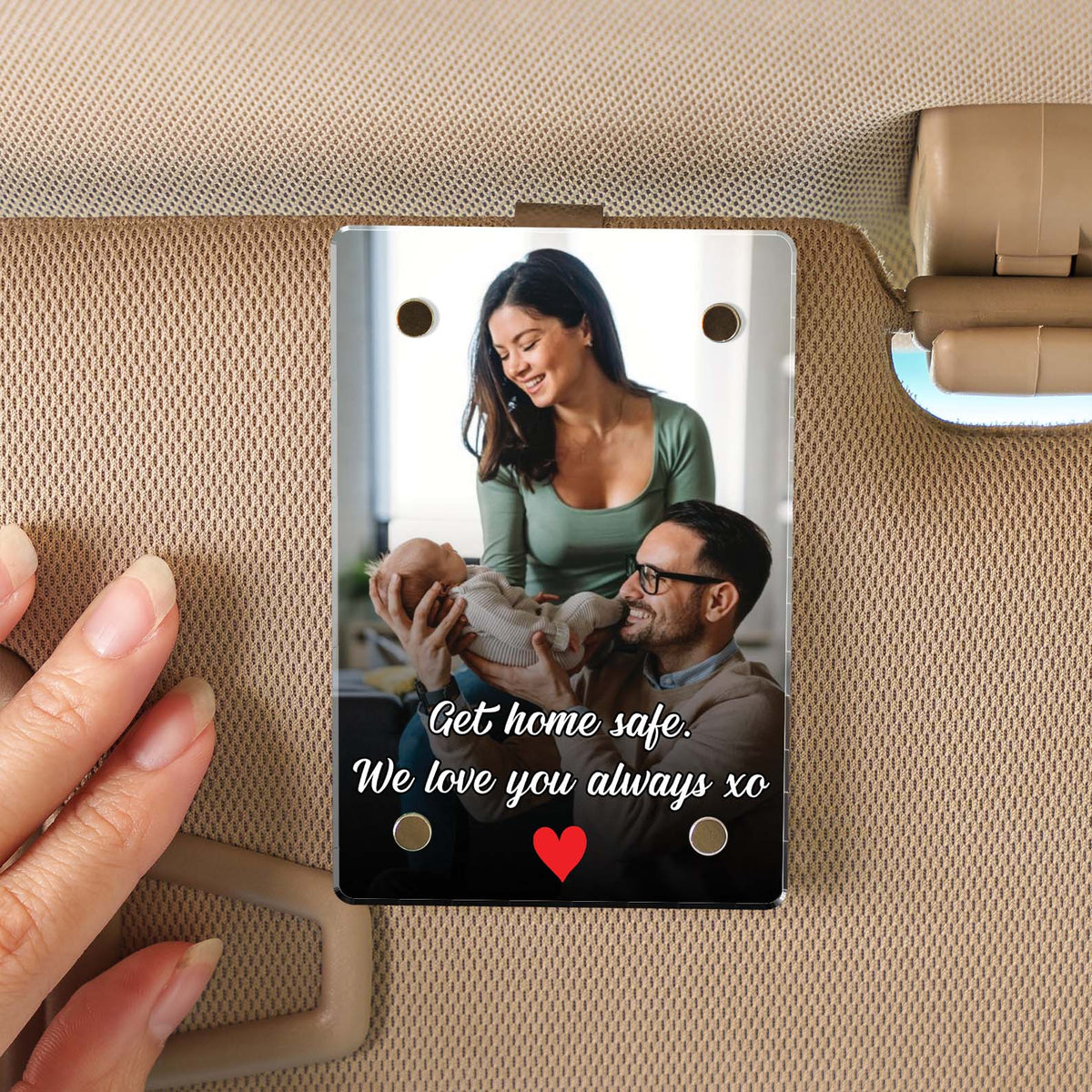 Personalized Photo And Text Car Visor Clip | Personalized Gift For Him | Car Photo Frame | Couple Gifts 683291