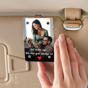 Personalized Photo And Text Car Visor Clip | Personalized Gift For Him | Car Photo Frame | Couple Gifts 683291