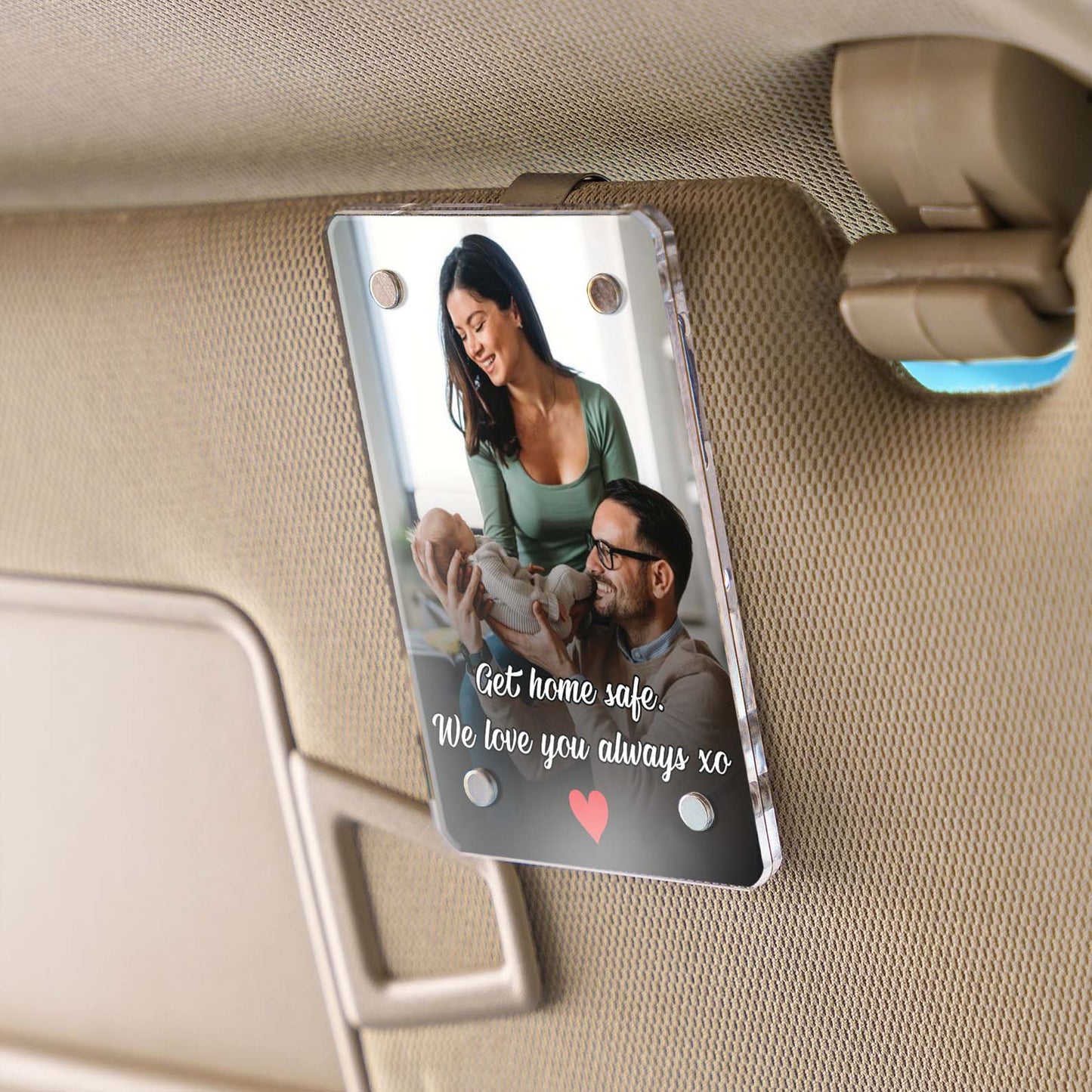 Personalized Photo And Text Car Visor Clip | Personalized Gift For Him | Car Photo Frame | Couple Gifts 683291