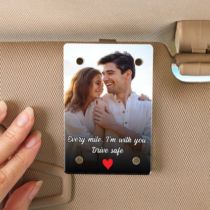 Custom Couple Photo Car Visor Clip | Personalized Gift For Him | Car Photo Frame | Couple Gifts 683292