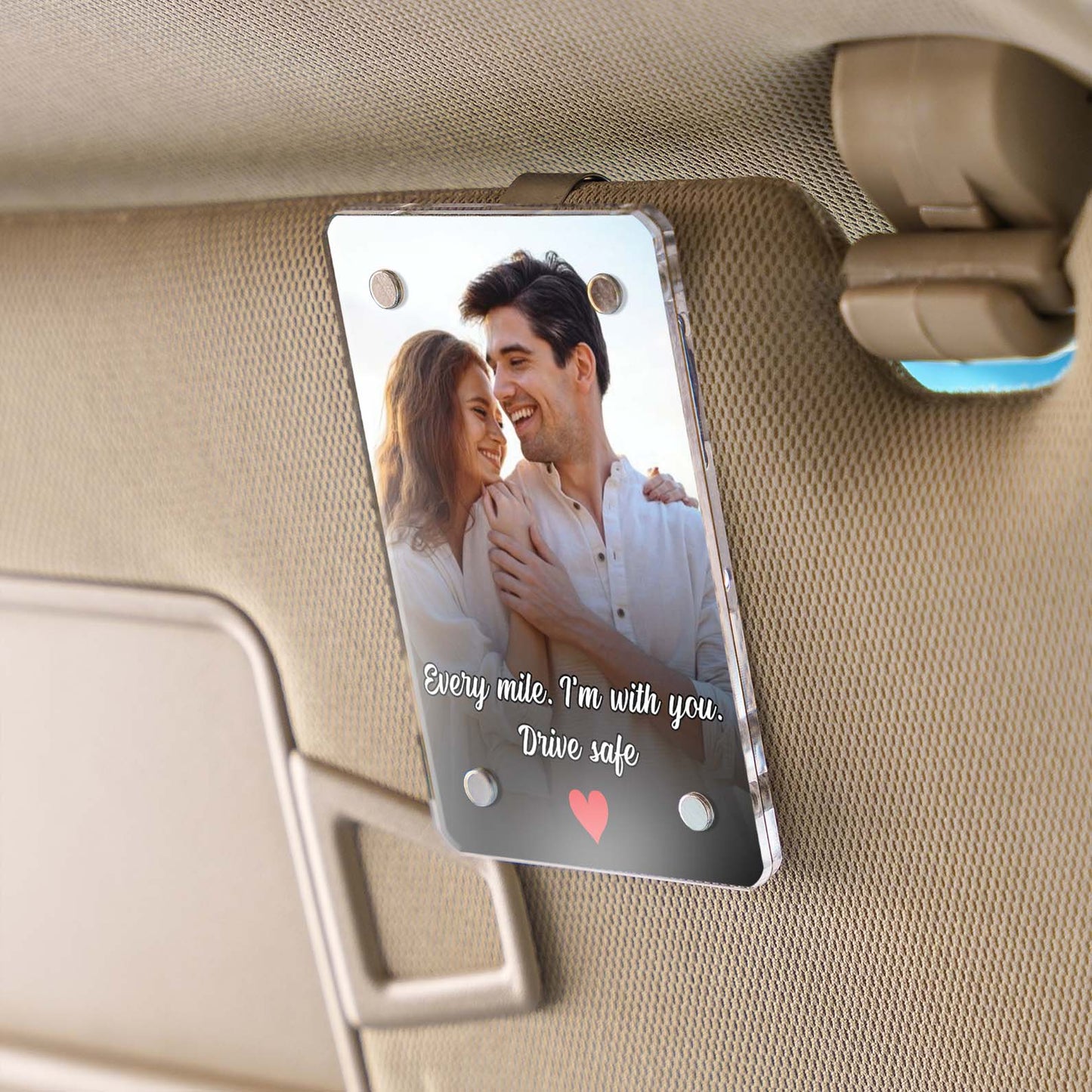 Custom Couple Photo Car Visor Clip | Personalized Gift For Him | Car Photo Frame | Couple Gifts 683292