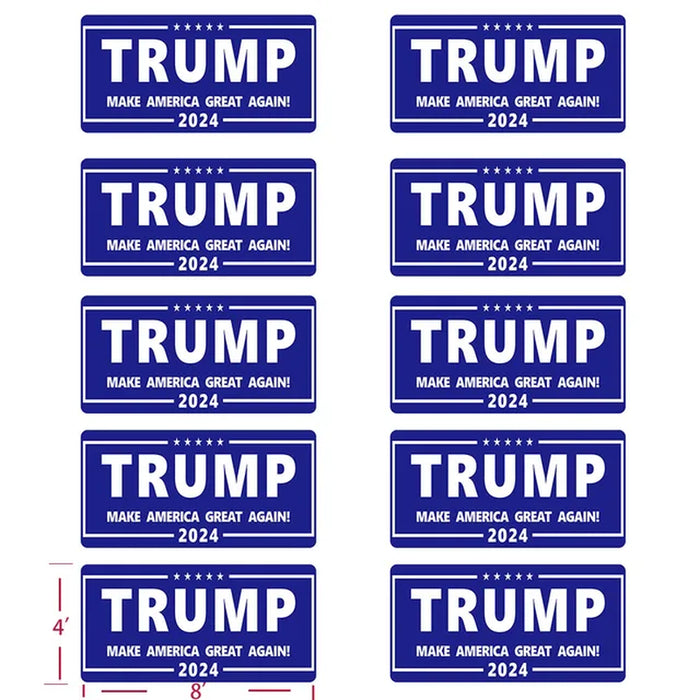 10 Pack Trump 2024 Car Stickers,8 Inches X 4 Inches Big Trump Letters Car Decal, Make America Great Again 2024 Bumper Stickers