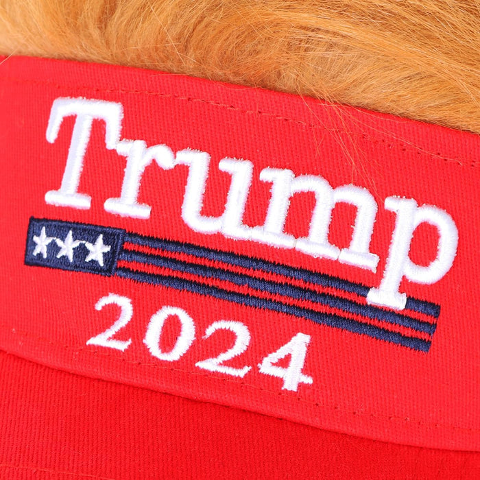 Trump 2024 Hat with Hair,Donald Trump Make America Great Again Wig Hat Embroidered Ultra Adjustable MAGA Baseball Cap