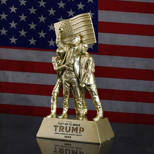 8-inch Trump Assassination Resin Craft Sculpture, Christmas Gift for Trump Supporters and Patriotic Americans