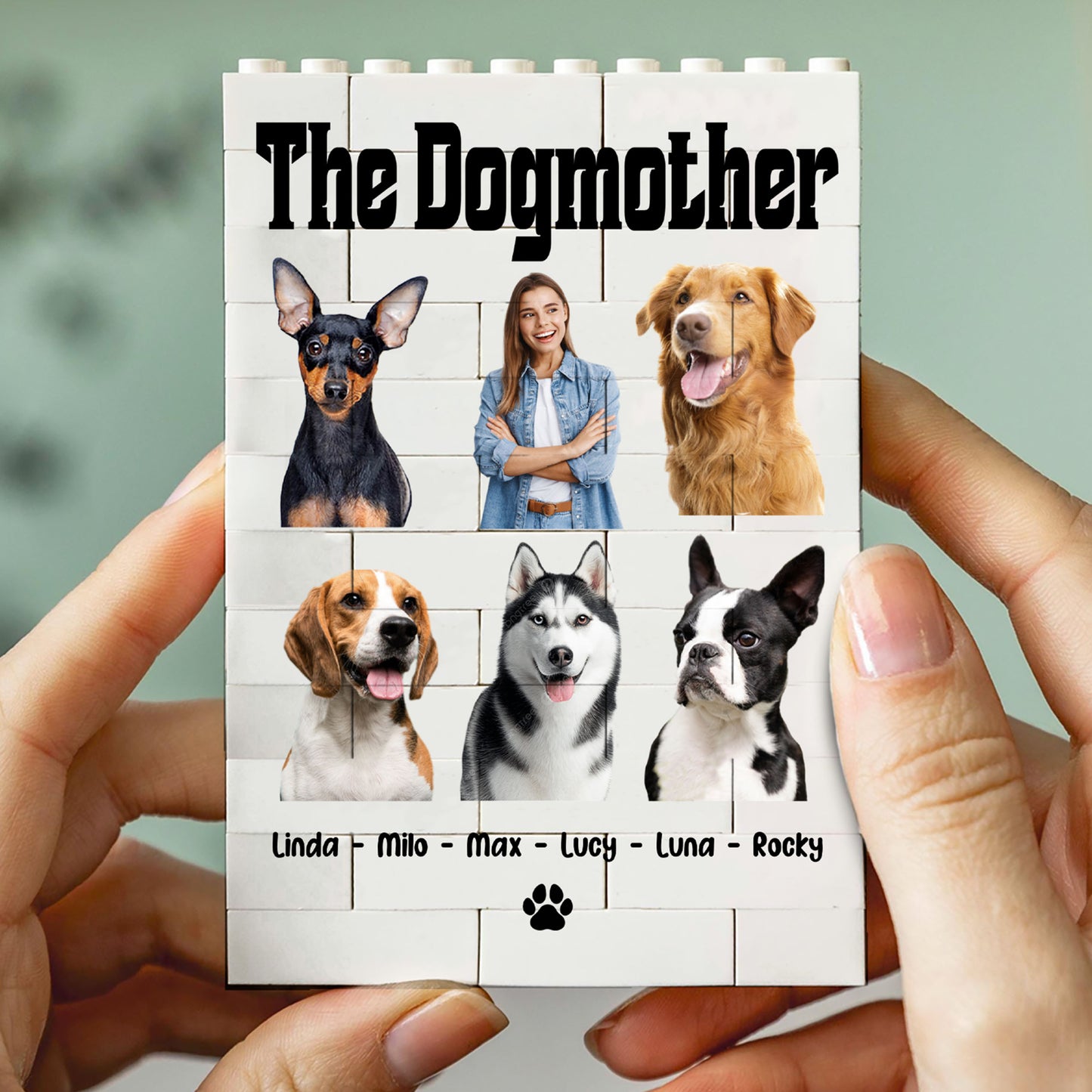 Custom Photo Dog Building Brick Blocks | Dogmother Dogfather Brick Block | Personalized Gift for Dog Lovers 684295