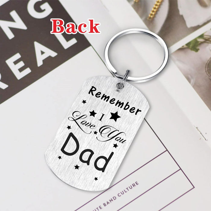 Dad Fathers Day Keychain for Dad - Remember I Love You Dad Gifts, Meaningful Dad Birthday Present from Daughter