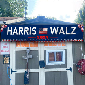 Kamala Harris Tim Walz 2024 Banner,Harris Tim Walz for President 2024 Flag Large Banner Outdoor Decorations Kamala Harris Waltz for the People Garden Banner Sign Yard Advertising Hanging Decor 98X18" Blue