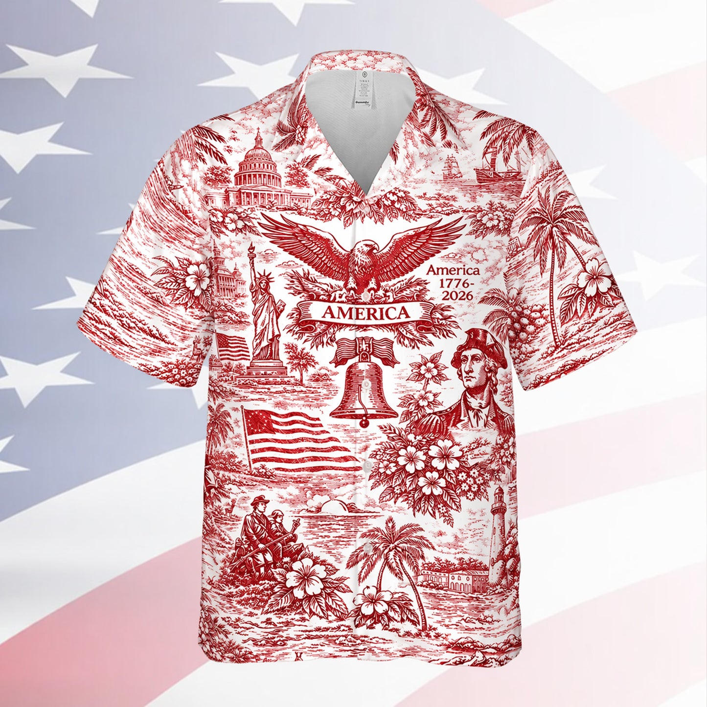 250 Years of America Hawaiian Shirt 1776–2026 | Vintage Patriotic AOP Hawaii Shirt | 4th of July Shirt 684725