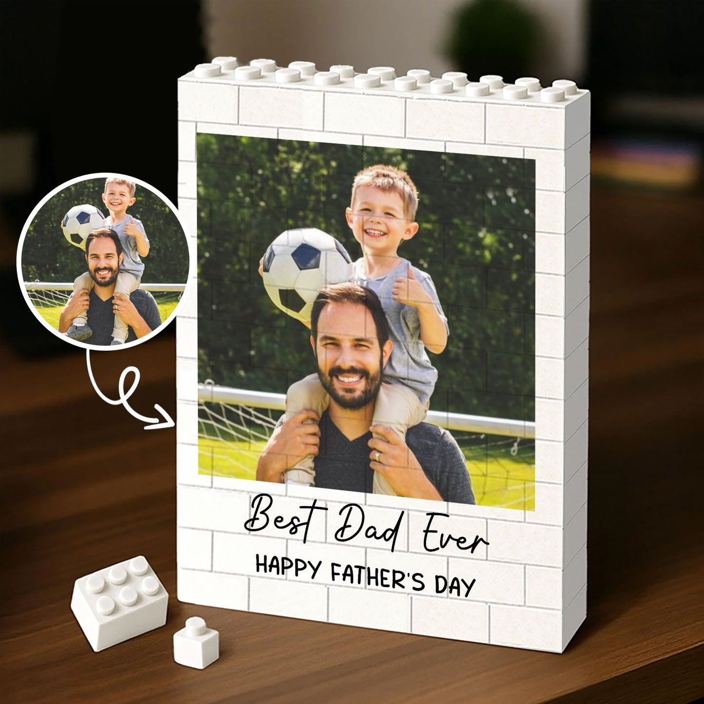 Custom Photo First Father's Day Baby Scan Building Brick Blocks, Personalized Brick Keepsake, Gift For Dad 685062