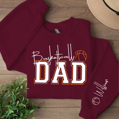 Personalized Basketball Mom Sweatshirt | Custom Name Mom Front & Left Sleeve Sweatshirt | Mother’s Day Gift 684320