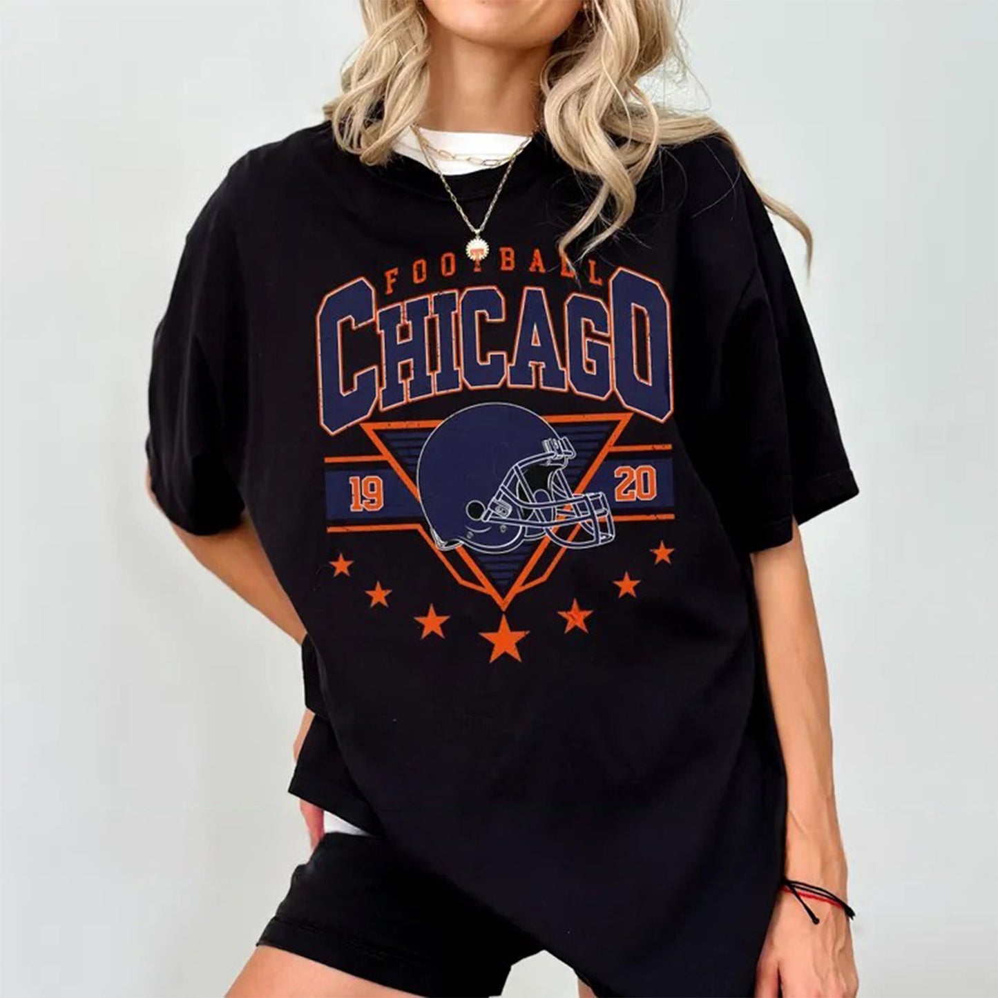 Chicago Football Vintage Dark Shirt, Retro Chicago Bear Football Tee, Chicago Bear Fan Gift 684151