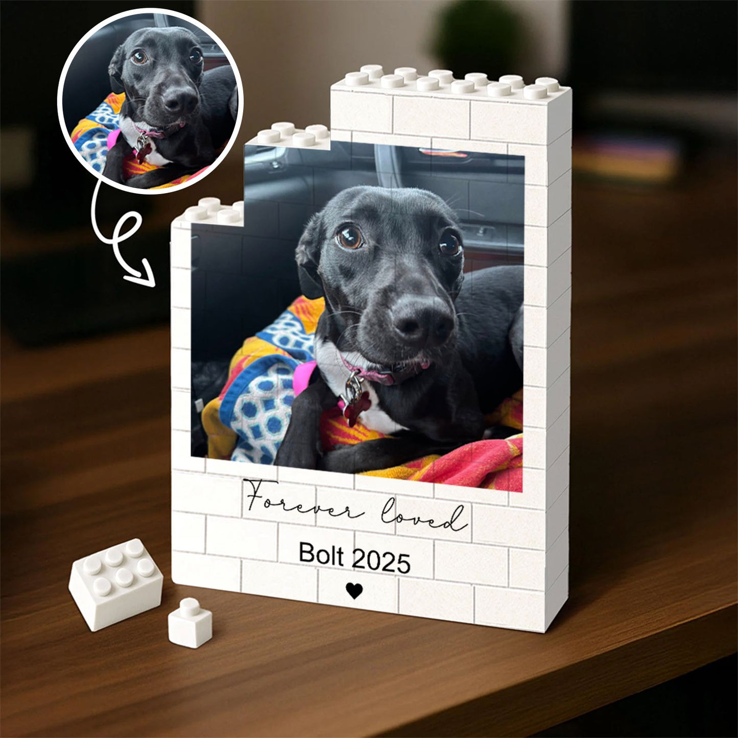 Custom Photo Dog Memorial Building Brick Blocks | Personalized Memorial Gift | Gift for Dog Lovers 684283