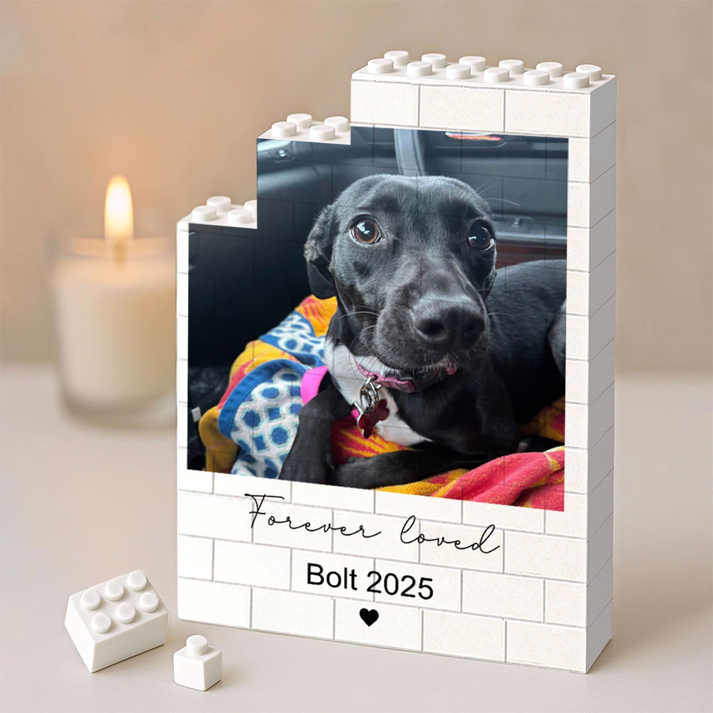 Custom Photo Dog Memorial Building Brick Blocks | Personalized Memorial Gift | Gift for Dog Lovers 684283