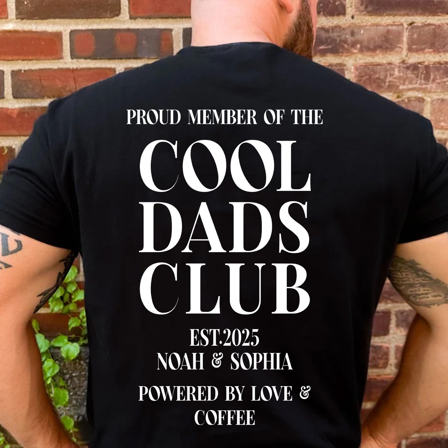 Personalized Cool Dads Club Backside Shirt, Custom Dad Dark Tee, Fathers Day Gift, Papa Daddy T-Shirt 684870