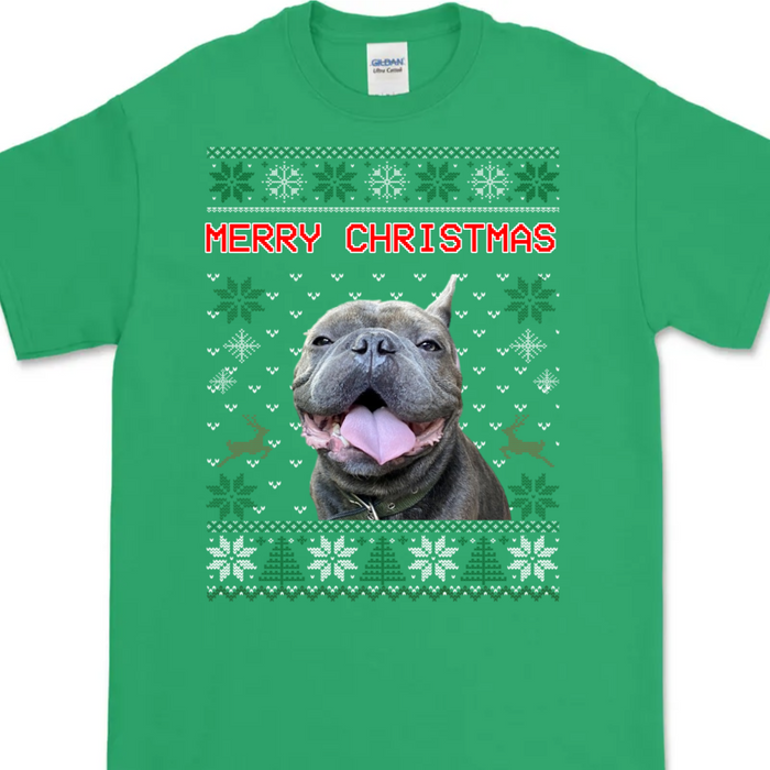 Upload Photo Christmas Ugly Dog Cat Sweatshirt Hoodie