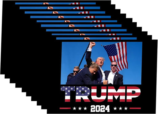10 Pack Trump Assassination You Missed Stronger Trump Survived Shot Trump Fight 2024 Ear Bullet-Proof PA Pennsylvania Rally Shot Shooting Survivor Fight Strong Stickers Laptop Bumper Decal Car Stickers