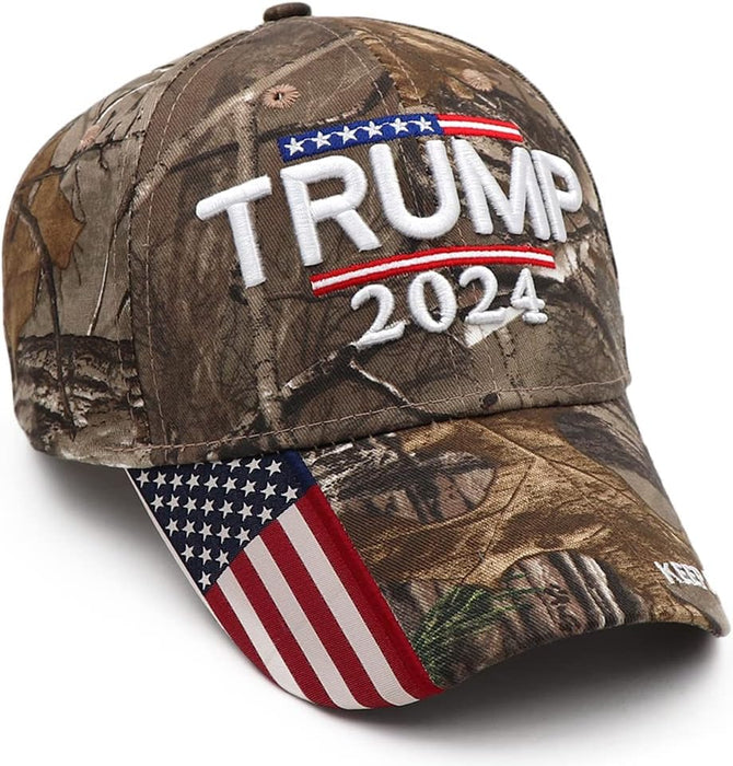 2024 Trump MAGA Camo Baseball Cap - Keep America Great!