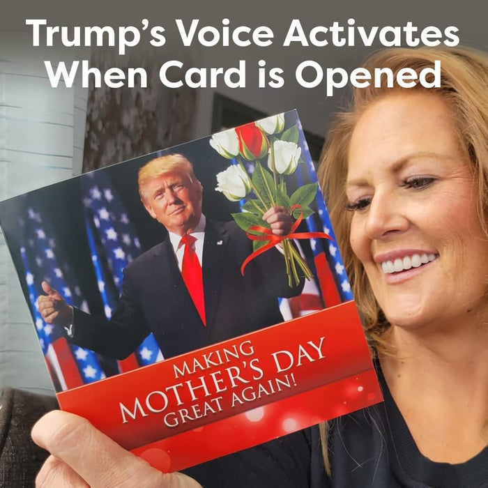 TALKING Trump Mothers Day Card GOP - Funny Mothers Day Card, Trump'S REAL Voice, Mothers Day Gifts from Husband, Mothers Day Cards for Mom, Mothers Day Card Funny, Mothers Day Card for Wife with Envelope