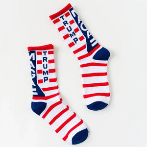 New 2024 President Donald Trump Socks Unisex Funny Print Adult Casual Crew Socks 3D Fake Hair Crew Socks Hot Sale Hip Hop Sock