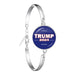 He Will Be Back Bracelet 2024 USA Trump Collection Glass Cabochon Silver Plated Bangle Jewelry for Women Men Support Trump