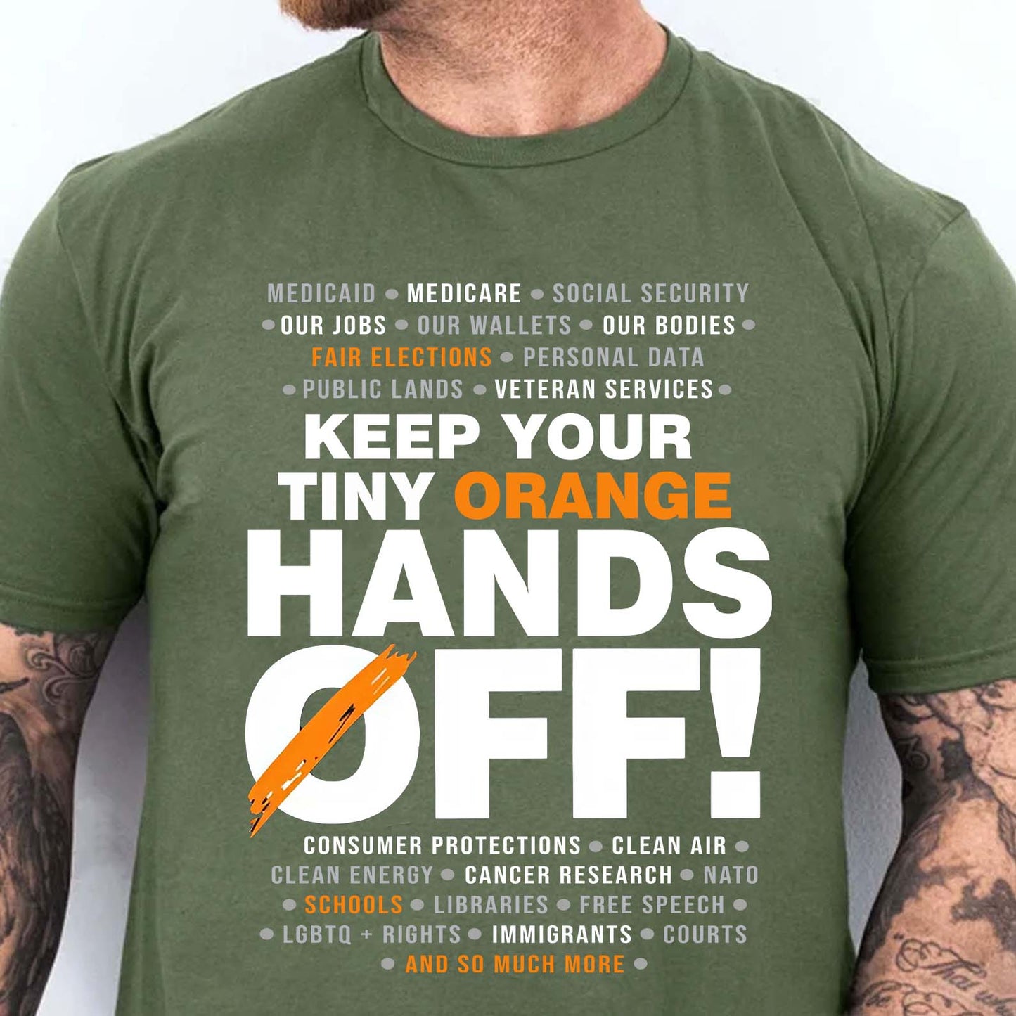 Hands Off Shirt – 8647 Anti Trump Political Activist Tee, Get Your Tiny Orange Hands Off Message Dark Shirt 682178