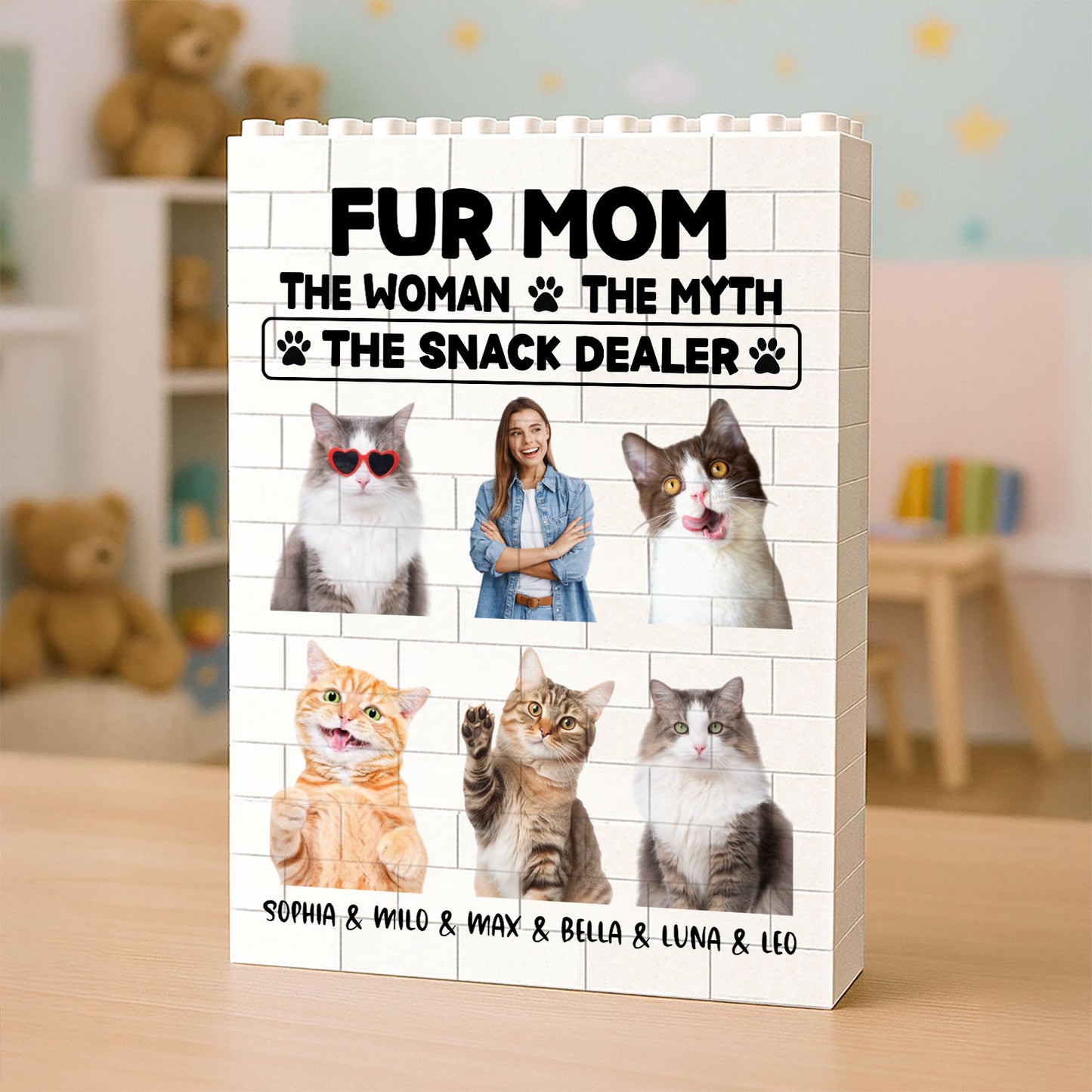 Custom Photo Cat Building Brick Blocks | The Man The Woman Snack Dealer Brick Block | Cat Lovers Gift 684297