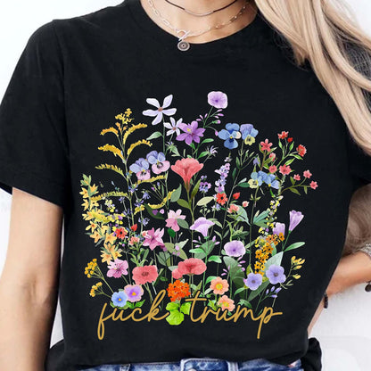 Subtle Fuck Trump Shirt - Ditsy Floral 8647 Anti Trump Tee, Democrat & Anti Republican Parody Shirt 682195