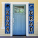 Blue Graduation Decorations Class of 2024, Congrats Grad Porch Banner for Any Schools or Grades 2024 Graduation Party Decorations