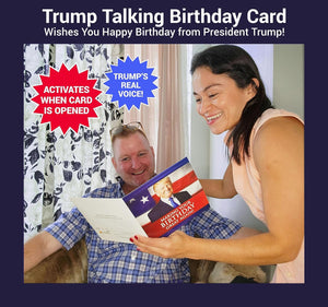 Talking Trump Birthday Card with Trump'S REAL Voice (Red) - Trump Birthday Cards for Men, Donald Trump Gifts for Men, Funny Birthday Card for Men & Women, Funny Birthday Gift for Husband, Trump Stuff