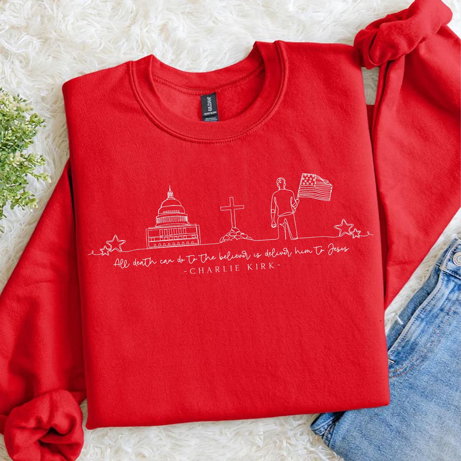 Red Freedom Sweatshirt | Charlie Kirk Red Shirt | We Wear Red Charlie Kirk Birthday October 14 Sweatshirt 683097