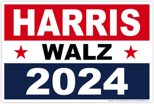 Harris Walz 2024 Yard Sign, Kamala Harris President Tim Walz Vice President 2024 Yard Sign, 18" X 12" Double-Sided Sign, Metal H-Stake