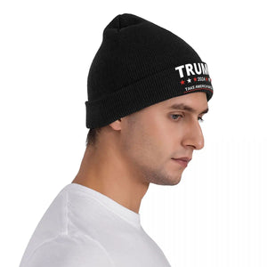 Trump 2024 Take America Back Hats Autumn Winter Beanie Fashion Caps Female Male Acrylic Knitted Caps