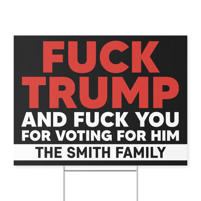 Funny F*ck Trump Yard Sign – Personalized 8647 Anti Trump, Anti-Republican Political Statement for Kamala Harris Supporters 682213