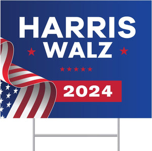 Harris Walz 2024 Harris Walz Yard Sign 17.5" X 13.5" Corrugated Plastic Kamala Harris Tim Waltz 2024 Lawn Sign with Stakes Double Sided Harris for President 2024 Sign (Dark Blue)