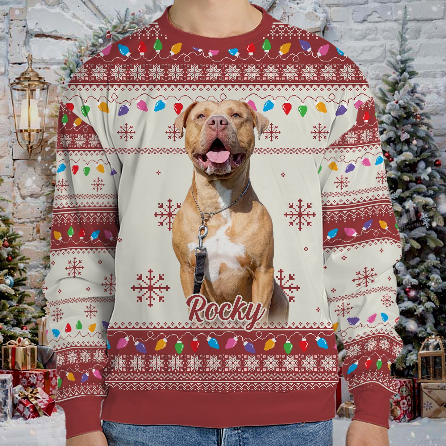 Custom Photo Ugly Sweater, Funny Photo Christmas All-Over-Printed Sweatshirt, Gift For Cat Lovers Dog Lovers 683466