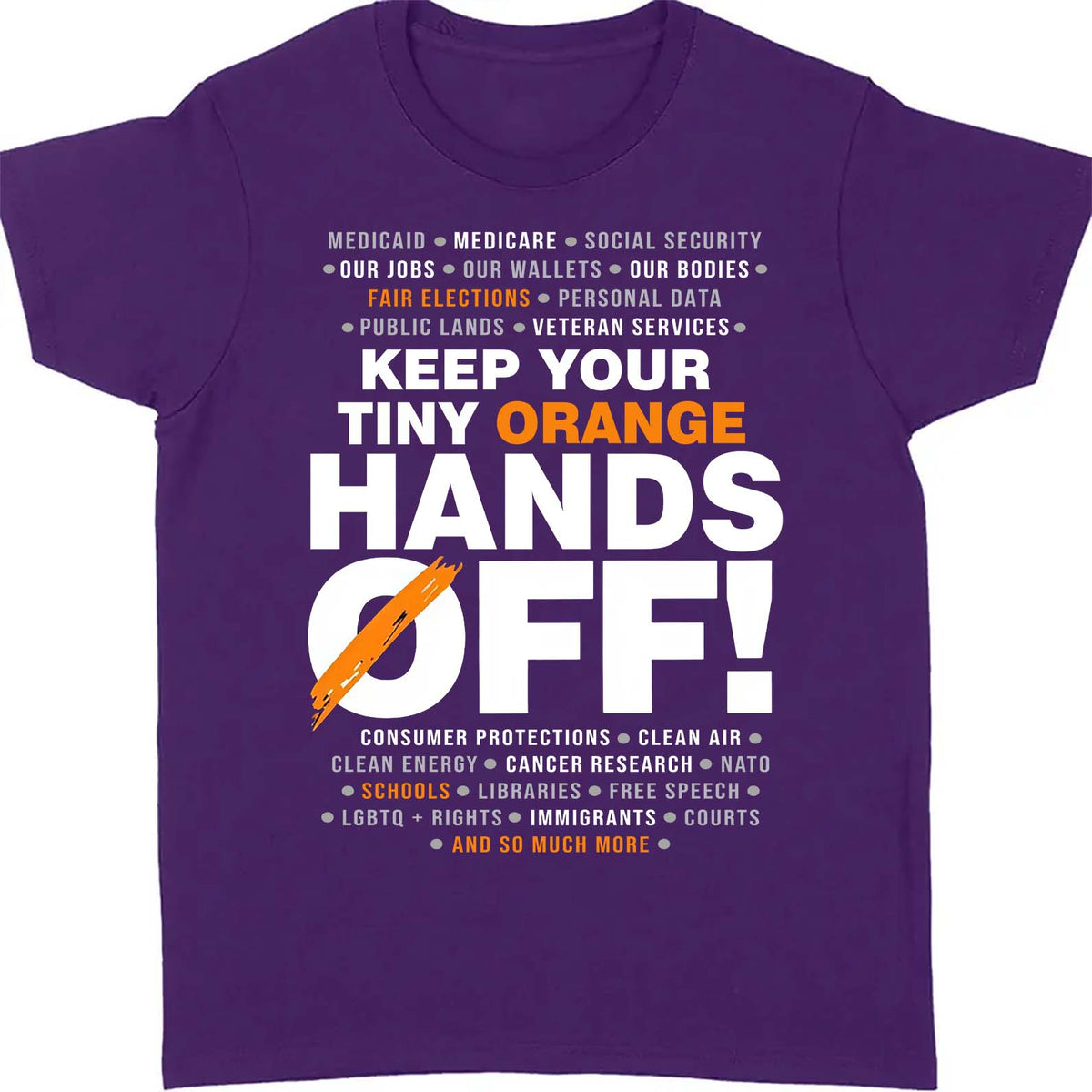 Hands Off Shirt – 8647 Anti Trump Political Activist Tee, Get Your Tiny Orange Hands Off Message Dark Shirt 682178