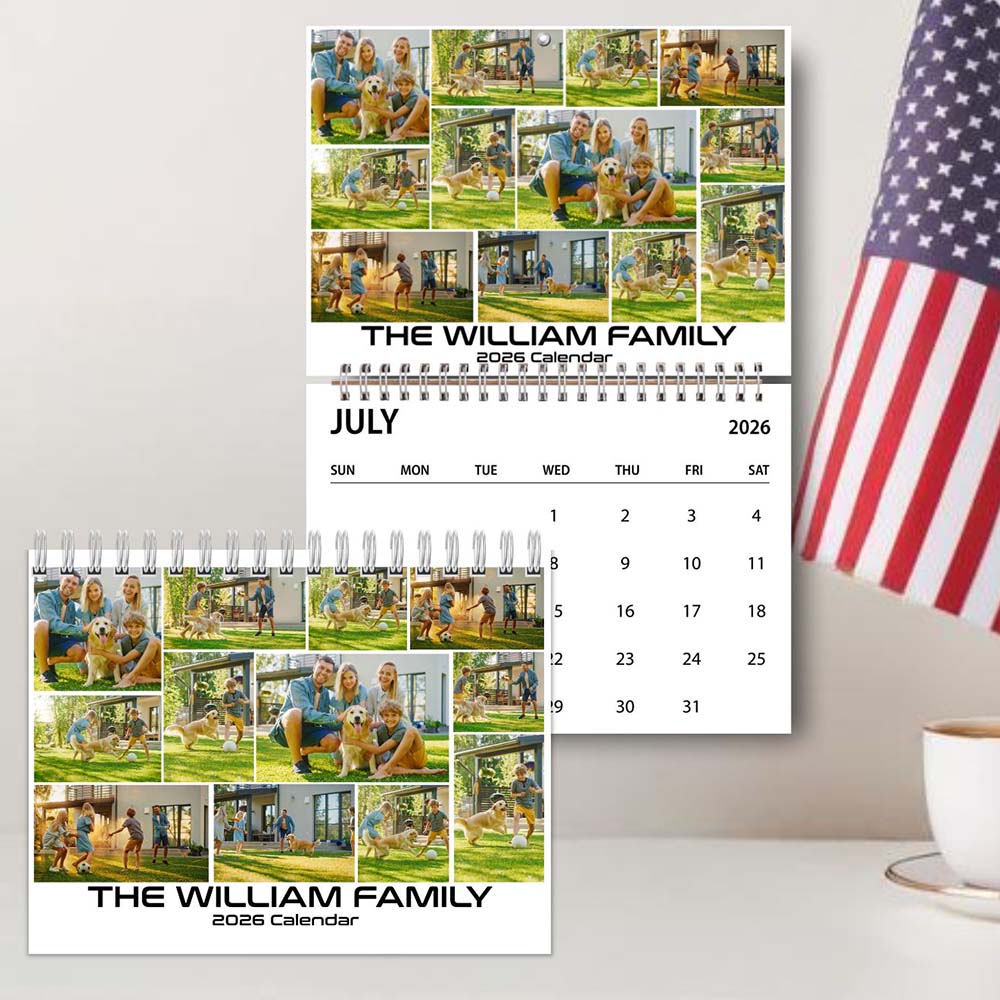 Family Photo Collage Wall Calendar 2026 | Personalized Photo Wall Calendar 2026 | Custom Photo Calendar | Gift For Family, Parent 683129