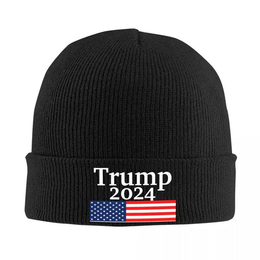 Donald Trump 2024 Campaign American Flag Knitted Hat Women'S Men'S Skullies Beanies Winter Hat Warm Melon Cap